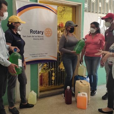 Rotary San Juan de Los Morros  Donativo de productos de limpieza y desinfección al principal hospital de la capital guariqueña