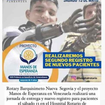 Rotary Barquisimeto Nueva Segovia: presenta avances de “Manos de Esperanza”